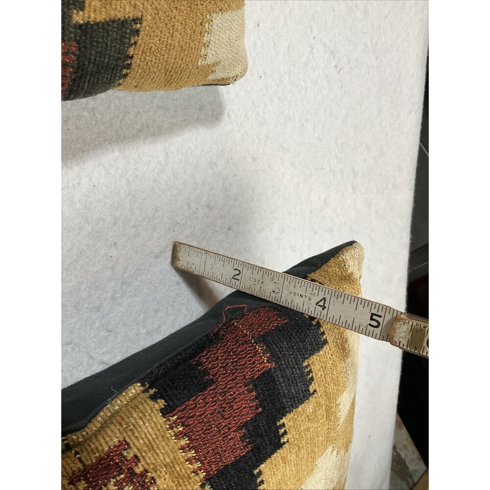 Tan Southwestern Geometric Kilim Style Throw Pillows Boho Set of 2- 19 x 12 in - Picture 12 of 12